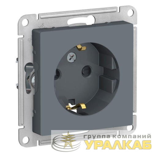 Розетка 1-м СП AtlasDesign 16А IP20 с заземл. защ. шторки механизм грифель SE 