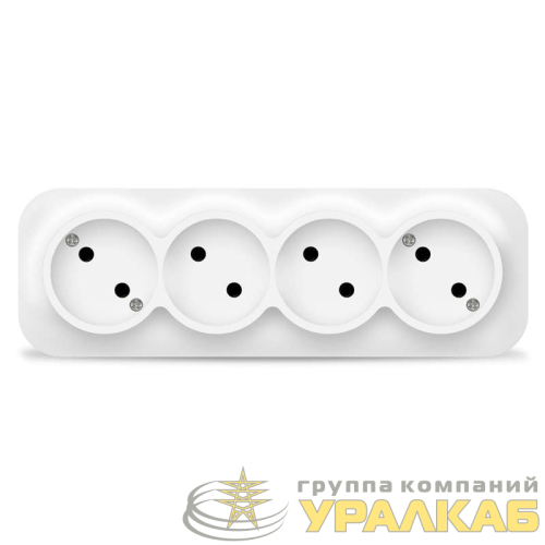 Розетка 4-м ОП 10А IP20 без заземл. бел. IONICH 