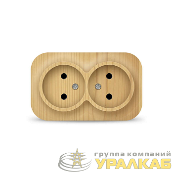 Розетка 2-м ОП 10А IP20 без заземл. сосна IONICH 