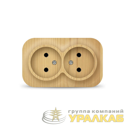 Розетка 2-м ОП 10А IP20 без заземл. сосна IONICH 