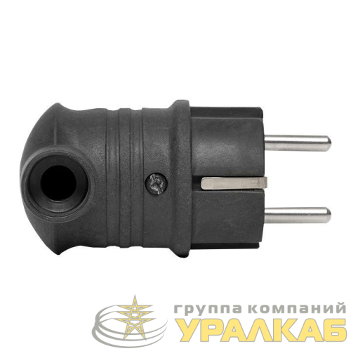 Вилка угловая 16А 2P+PE 230В IP44 каучук черн. PROxima EKF 