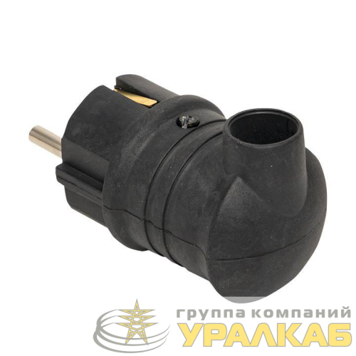Вилка угловая 16А 2P+PE 230В IP44 каучук черн. PROxima EKF 
