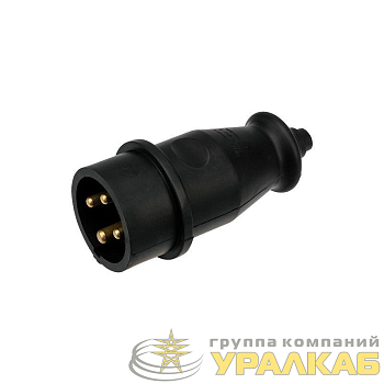 Вилка переносная влагозащ. 3P+PE 32А IP44 каучук черн. Rexant 