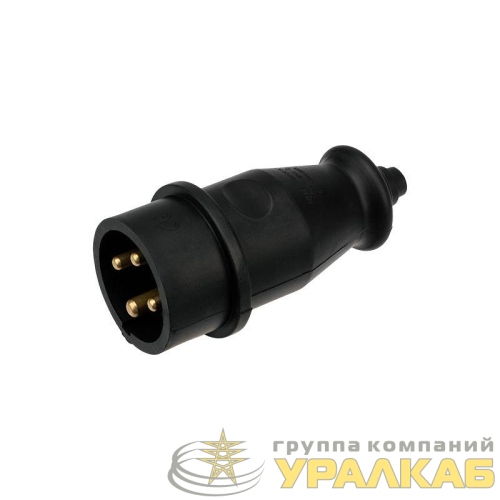 Вилка переносная влагозащ. 3P+PE 32А IP44 каучук черн. Rexant 