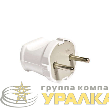 Вилка электрическая 6А 250В без заземл. бел. (еврослот) UNIVersal 