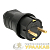 Вилка прямая 16А 2P+PE 230В IP44 каучук черн. EKF 