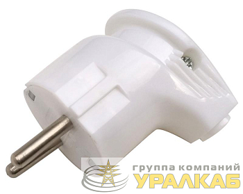 Вилка косая с заземл. 4152 / вилка угловая с заземл. 16А 4110 бел. ASD / IN HOME 