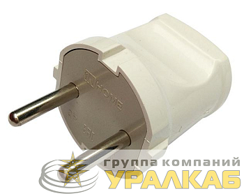 Вилка прямая 10А 4142 бел. ASD / IN HOME 