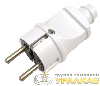 Вилка прямая с заземл. 16А 4140 бел. ASD / IN HOME 