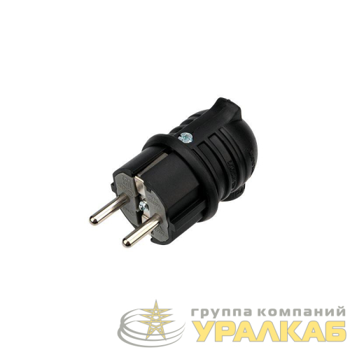 Вилка угловая влагозащ. с/з 16А IP44 каучук Rexant 