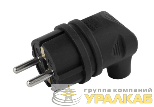 Вилка каучуковая с заземл. 90град 16А IP44 черн. V9-B-IP44 ЭРА 