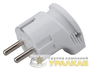 Вилка с заземл. угловая 16А бел. Vx3-W ЭРА 