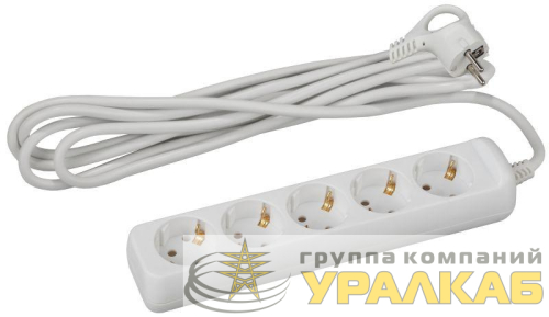 Удлинитель 5х3м с заземл. 16А IP20 U-5e-3m-3х1 ПВС 3х1 Эра 