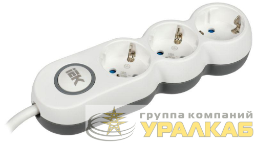 Удлинитель 3х1.5м с заземл. 16А IP20 Uno У03В 2P+PE 250В 3х1.5 IEK 