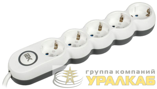 Удлинитель 5х1.5м с заземл. 16А IP20 Uno У05В 2P+PE 250В 3х1.5 IEK 
