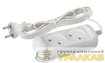 Удлинитель 2х3м без заземл. 6А IP20 UX-2-3m ШВВП 2х0.75 Эра 