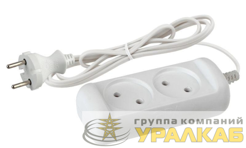 Удлинитель 2х5м без заземл. 6А IP20 UX-2-5m ШВВП 2х0.75 Эра 