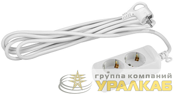 Удлинитель 2х5м с заземл. 10А IP20 ПВС 3х0.75 Эра 