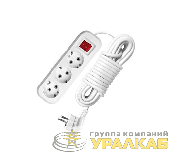 Удлинитель 3х2м с заземл. 16А IP20 S-303 ПВС 3х1 с выкл. UNIVersal 