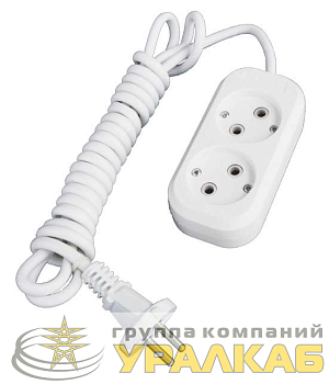 Удлинитель 2х3м без заземл. 10А IP20 Е-202 ПВС 2х0.75 АБС-пластик UNIVersal 