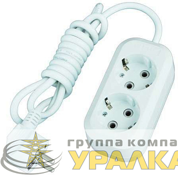 Удлинитель 2х5м с заземл. 13А IP20 Е-302 ПВС 3х1 АБС-пластик UNIVersal 