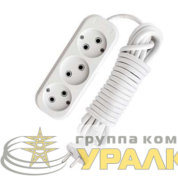 Удлинитель 3х3м без заземл. 10А IP20 Е-203 ПВС 2х0.75 АБС-пластик UNIVersal 