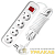 Удлинитель 4х5м с заземл. 13А IP20 S-304 ПВС 3х1 с выкл. UNIVersal 