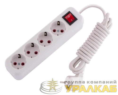 Удлинитель 4х3м с заземл. 16А IP20 Lila с выкл. LEZARD 