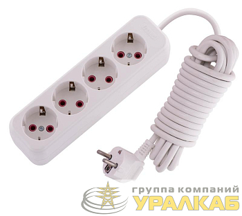 Удлинитель 4х5м с заземл. 16А IP20 Lila LEZARD 