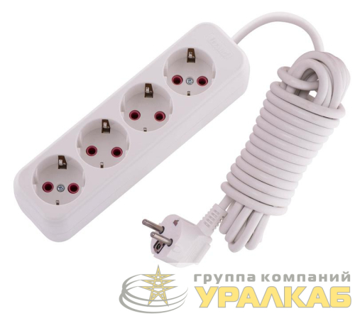 Удлинитель 4х5м с заземл. 16А IP20 Lila LEZARD 