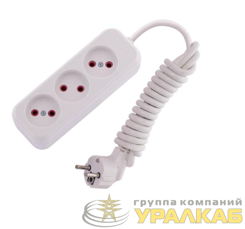 Удлинитель 3х2м без заземл. 10А IP20 Lila LEZARD 