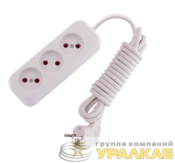 Удлинитель 3х3м без заземл. 10А IP20 Lila LEZARD 