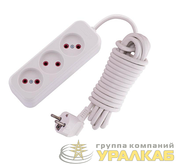 Удлинитель 3х5м без заземл. 10А IP20 Lila LEZARD 