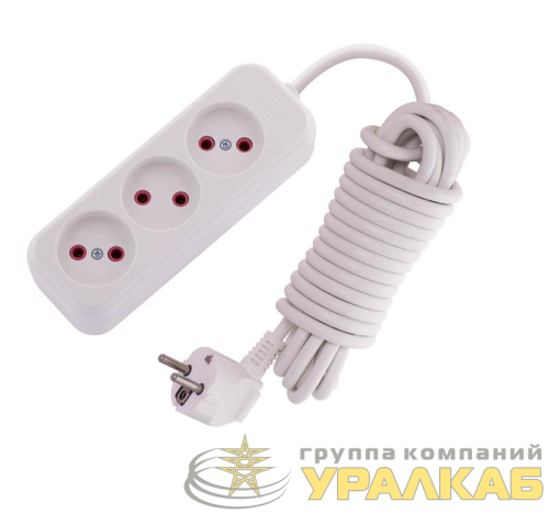 Удлинитель 3х5м без заземл. 10А IP20 Lila LEZARD 