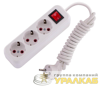 Удлинитель 3х2м с заземл. 16А IP20 Lila с выкл. LEZARD 