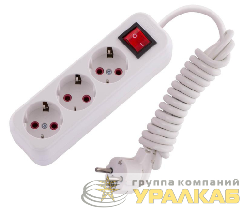 Удлинитель 3х2м с заземл. 16А IP20 Lila с выкл. LEZARD 