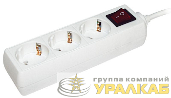 Удлинитель 3х5м с заземл. 16А IP20 У03К 2P+PE 250В ПВС 3х1 с выкл. IEK 