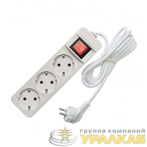 Удлинитель 3х3м с заземл. 16А IP20 3.5кВт ПВС с выкл. Союз 