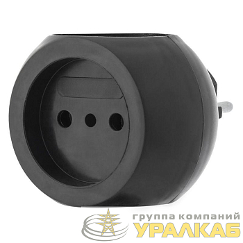 Разветвитель 3-м 6А IP20 Шар 220В черн. Rexant 