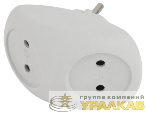 Разветвитель 2-м без заземл. 10А IP20 SPx-2-W бел. Эра 