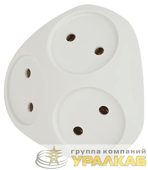 Разветвитель 3-м без заземл. 10А IP20 SPx-3-W бел. Эра 