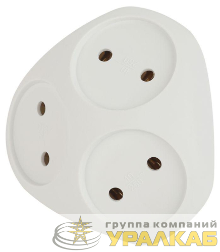 Разветвитель 3-м без заземл. 10А IP20 SPx-3-W бел. Эра 