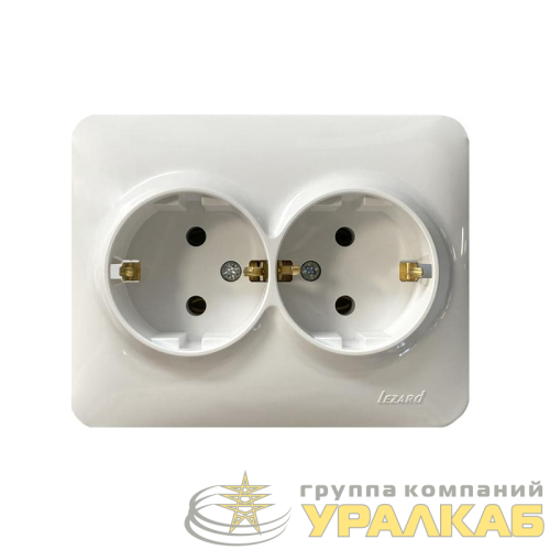 Розетка 2-м Karina Life с заземл. ПБТ бел. LEZARD 