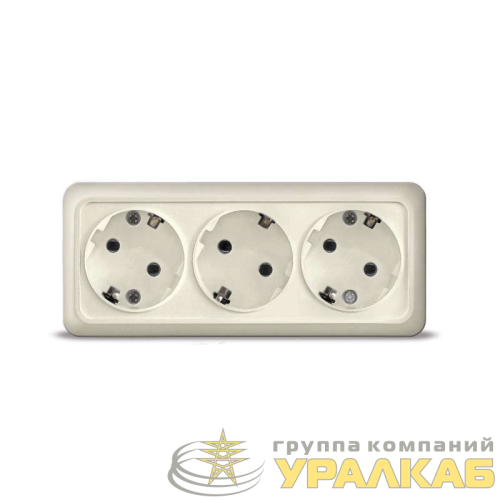Розетка 3-м ОП Олимп с заземл. сл. кость UNIVersal 