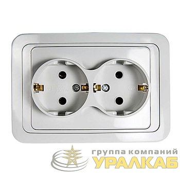 Розетка 2-м CLASSICO с заземл. 2128 бел. ASD / IN HOME 