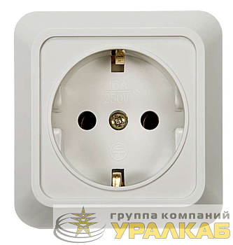 Розетка 1-м BOLLETO с заземл. накл. 7028 бел. ASD / IN HOME 
