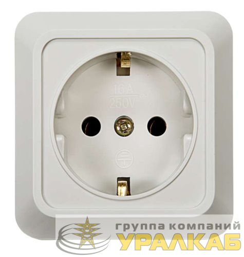Розетка 1-м BOLLETO с заземл. накл. 7028 бел. ASD / IN HOME 