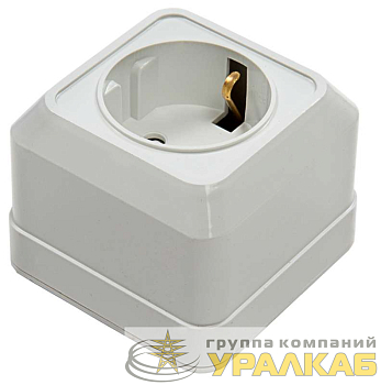 Розетка 1-м BOLLETO защ. шторки с заземл. накл. 7028х бел. ASD / IN HOME 