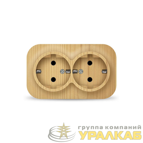 Розетка 2-м ОП 16А IP20 с заземл. сосна IONICH 