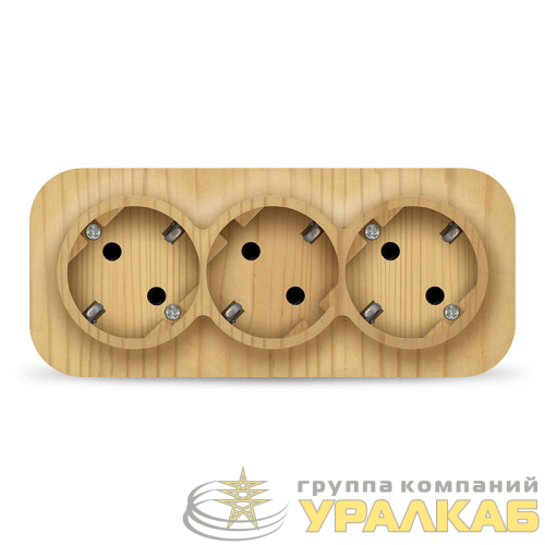 Розетка 3-м ОП 16А IP20 с заземл. сосна IONICH 